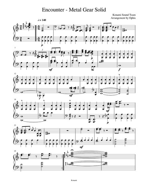 Metal Gear Sheet Music 